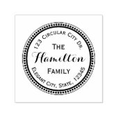 Elegante Script Circle Dot Round-Address-Briefmark Permastempel (Design)