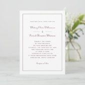 Elegante Script Classic Burgundy Formal Hochzeiten Einladung (Stehend Vorderseite)