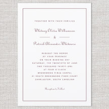 Elegante Script Classic Burgundy Formal Hochzeiten
