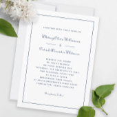 Elegante Script Classic Navy Weiße Hochzeiten Einladung