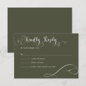 Elegante Script Classic Wedding Antwort Begleitkarte (Vorne/Hinten)