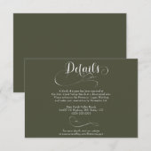 Elegante Script Classic Wedding Details Begleitkarte (Vorne/Hinten)
