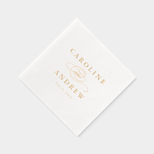 Elegante Script Classic Wedding Servietten Mit Folie (Rechts)