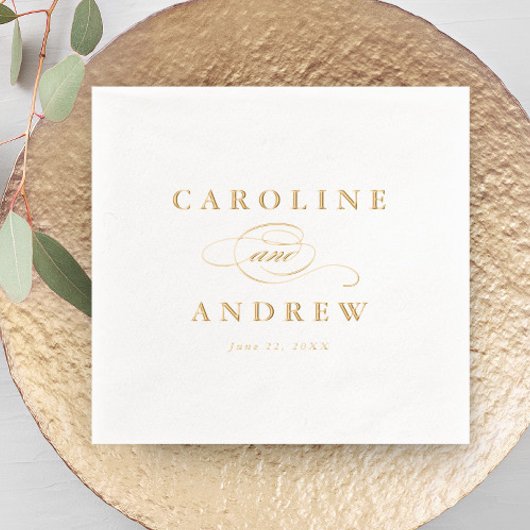 Elegante Script Classic Wedding Servietten Mit Folie