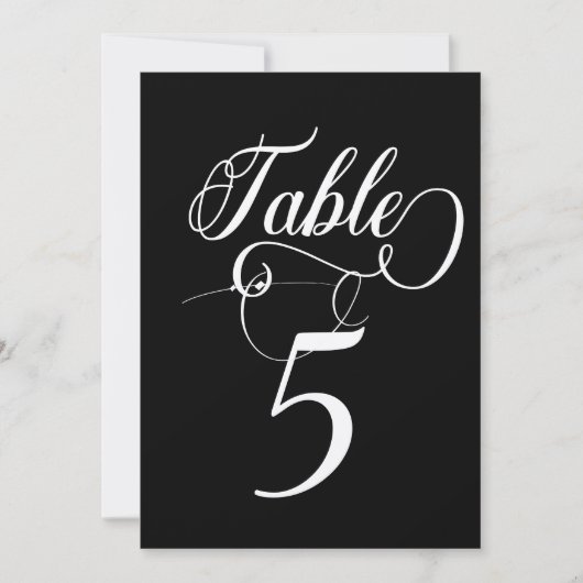 Elegante Script Classic Wedding Tischnummern (Vorderseite)