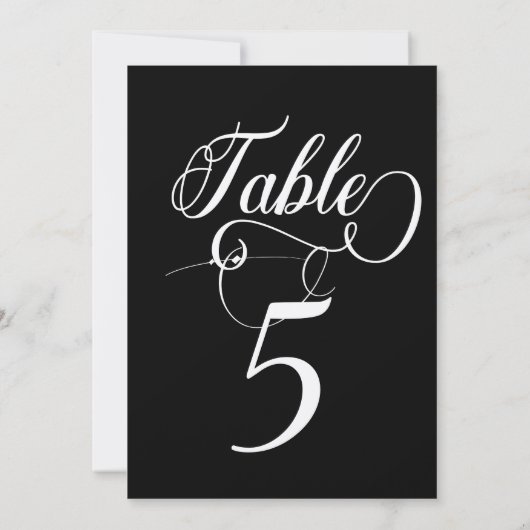 Elegante Script Classic Wedding Tischnummern (Rückseite)