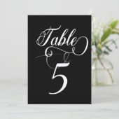 Elegante Script Classic Wedding Tischnummern (Stehend Vorderseite)