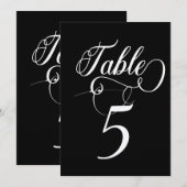 Elegante Script Classic Wedding Tischnummern (Vorne/Hinten)