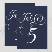 Elegante Script Classic Wedding Tischnummern (Vorne/Hinten)