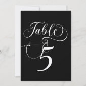 Elegante Script Classic Wedding Tischnummern (Vorderseite)