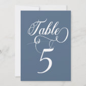 Elegante Script Classic Wedding Tischnummern (Vorderseite)