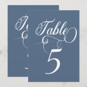 Elegante Script Classic Wedding Tischnummern (Vorne/Hinten)