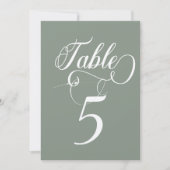 Elegante Script Classic Wedding Tischnummern (Vorderseite)