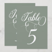 Elegante Script Classic Wedding Tischnummern (Vorne/Hinten)