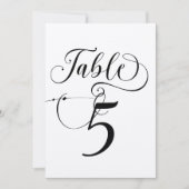 Elegante Script Classic Wedding Tischnummern (Vorderseite)