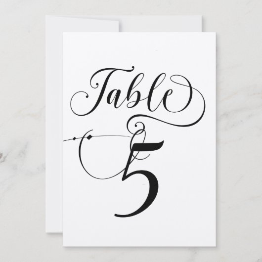 Elegante Script Classic Wedding Tischnummern (Vorderseite)