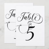 Elegante Script Classic Wedding Tischnummern (Vorne/Hinten)