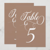 Elegante Script Classic Wedding Tischnummern (Vorne/Hinten)