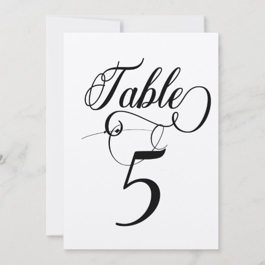Elegante Script Classic Wedding Tischnummern (Rückseite)