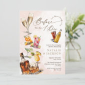 Elegante Script-Cocktails, bevor sie sagen, ich tu Einladung (Stehend Vorderseite)