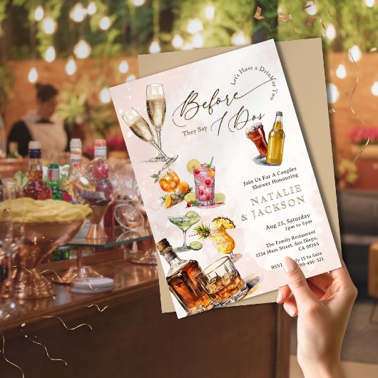 Elegante Script-Cocktails, bevor sie sagen, ich tu Einladung