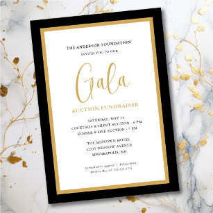 Elegante Script Corporate Gala Fundraiser Einladung