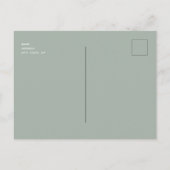 Elegante Script Couple Foto Sage Rettete unser Dat Ankündigungspostkarte (Rückseite)