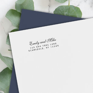 Elegante Script Couple Name Rücksendeadresse Permastempel