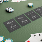 Elegante Script Couple Names Date Typogray Spielkarten