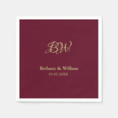 Elegante Script Couples Monogram Wedding Napkins Serviette (Vorderseite)