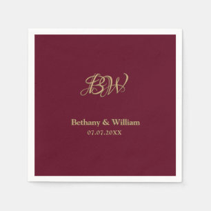 Elegante Script Couples Monogram Wedding Napkins Serviette