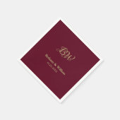 Elegante Script Couples Monogram Wedding Napkins Serviette (Ecke)