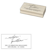 Elegante Script Custom Wedding Names Rücksendeadre Gummistempel (Stempel)
