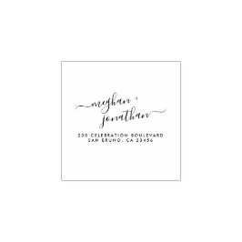 Elegante Script Custom Wedding Names Rücksendeadre Gummistempel