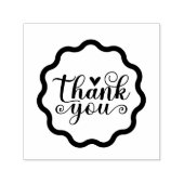 Elegante Script Danke Sie Geschwungener Rand Permastempel (Design)