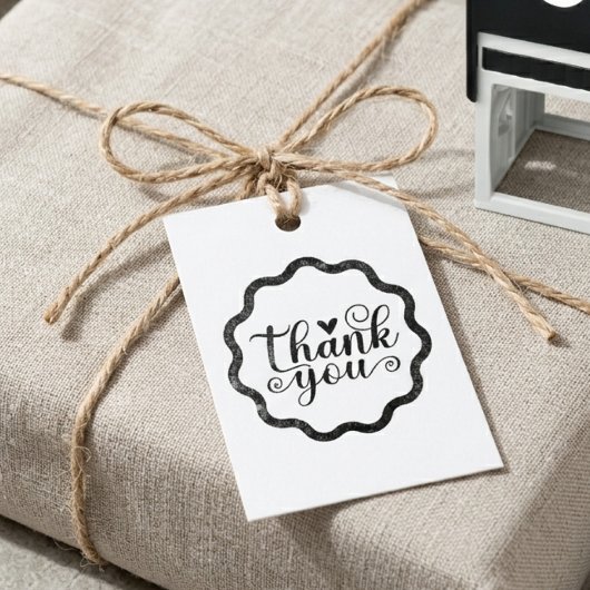 Elegante Script Danke Sie Geschwungener Rand Permastempel