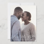 Elegante Script Dark Foto Template Save the Date (Vorderseite)