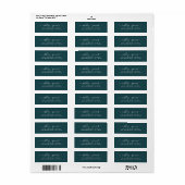 Elegante Script Deep Aquamarin Wedding Rücksendead (Vorne)