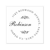 Elegante Script & Delicate Branches Rücksendeadres Permastempel (Design)