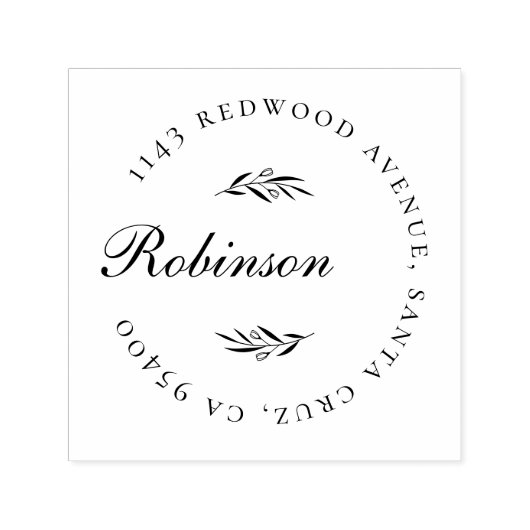 Elegante Script & Delicate Branches Rücksendeadres Permastempel (Design)