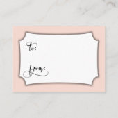 Elegante Script Display Brautparty Blush Tag Begleitkarte (Rückseite)