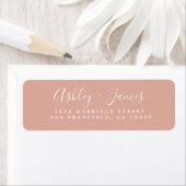 Elegante Script Dusty Pink Wedding Rücksendeadress (Insitu)