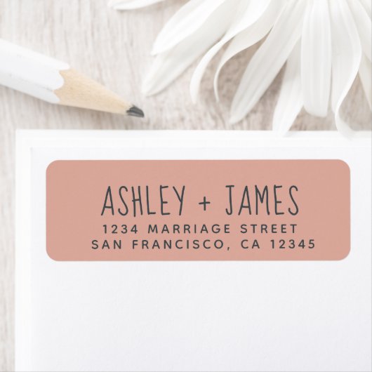 Elegante Script Dusty Pink Wedding Rücksendeadress (Insitu)