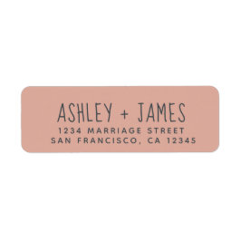 Elegante Script Dusty Pink Wedding Rücksendeadress