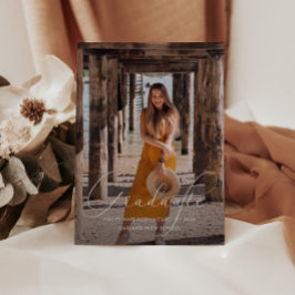 Elegante Script Dusty Rose Foto Graduation Party Einladung