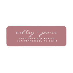 Elegante Script Dusty Rose Wedding Rücksendeadres