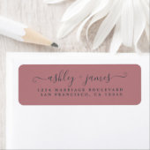 Elegante Script Dusty Rose Wedding Rücksendeadress (Insitu)