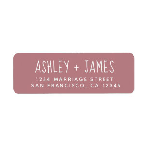 Elegante Script Dusty Rose Wedding Rücksendeadress
