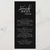 Elegante Script-Eat und Drink Wedding Menu Cards Menükarte (Vorderseite)