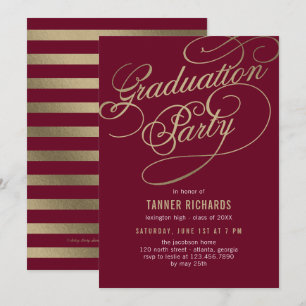 Elegante Script EDITABLE COLOR Abschluss Card Einladung
